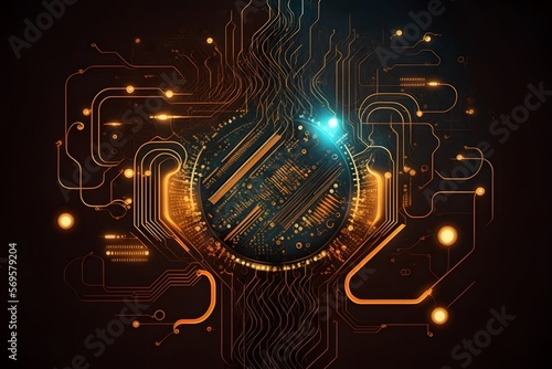 abstract circuit created using AI Generative Technology