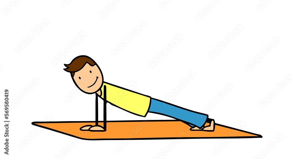 Fototapeta premium Man in plank position doing yoga