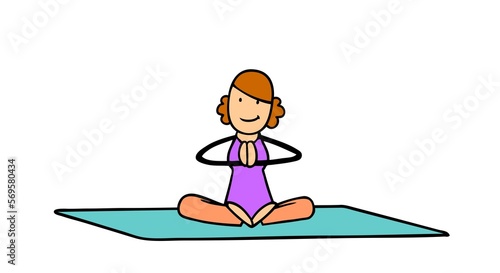 Woman in lotus position doing yoga