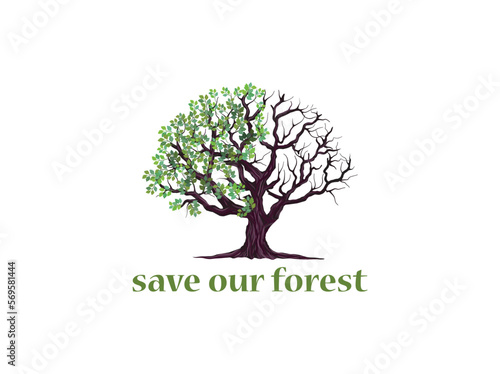 save our forest illustration image