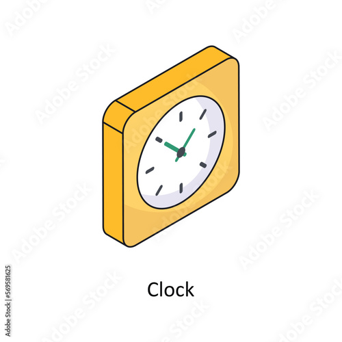Clock Vector Isometric Filled Outline icon for your digital or print projects.