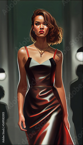 a black modern model in a dress