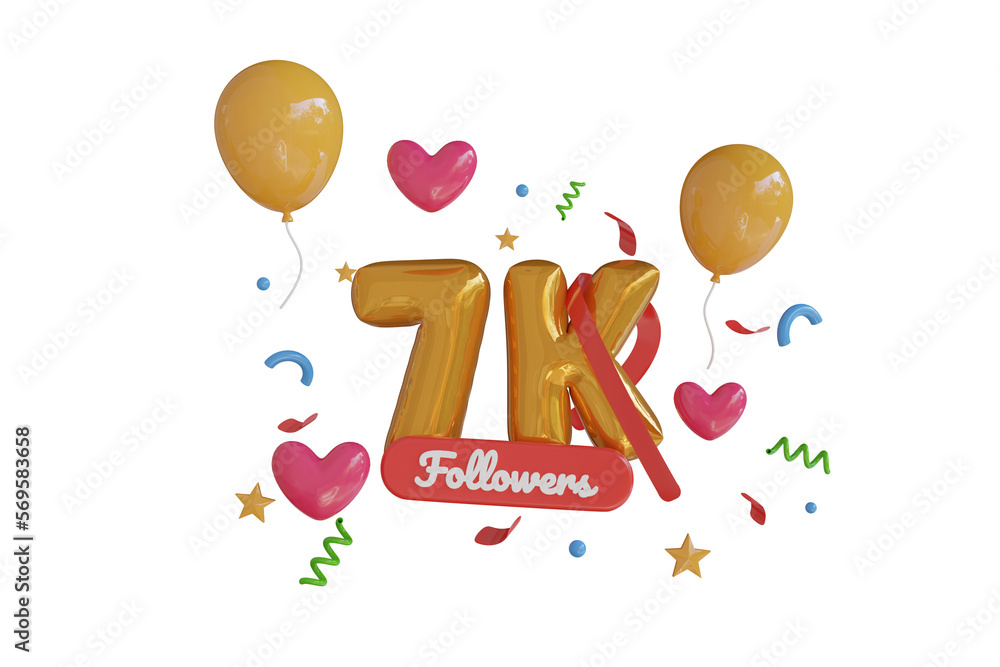 Obraz premium 7K Follower Gold 3D Illustration