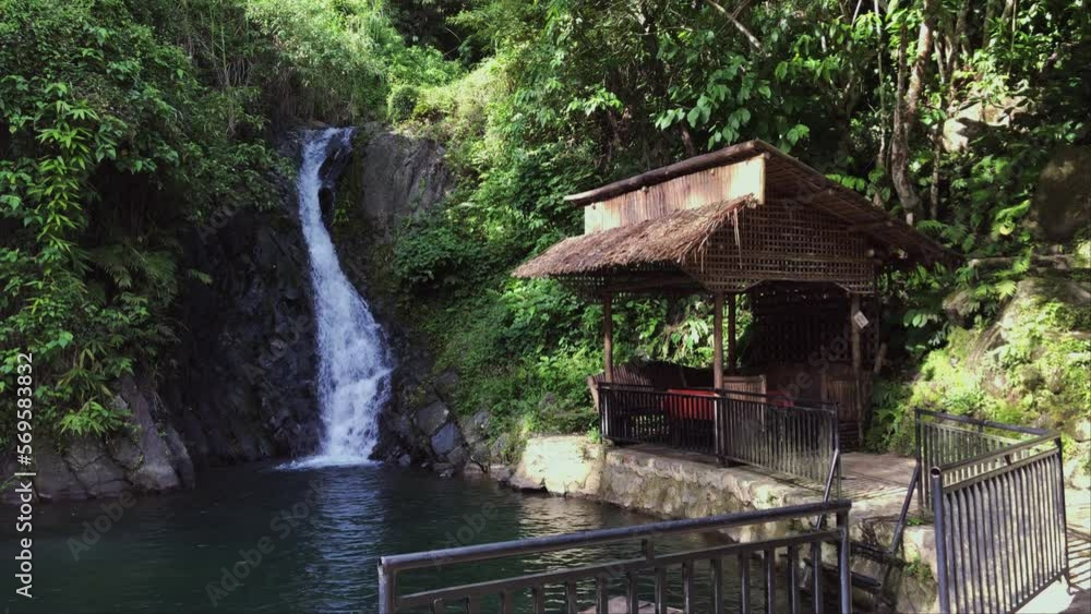 A waterfall in the Philippines. Valencia city. Views of one waterfall from different angles. A waterfall in the Philippines. Valencia city. Views of one waterfall from different angles.