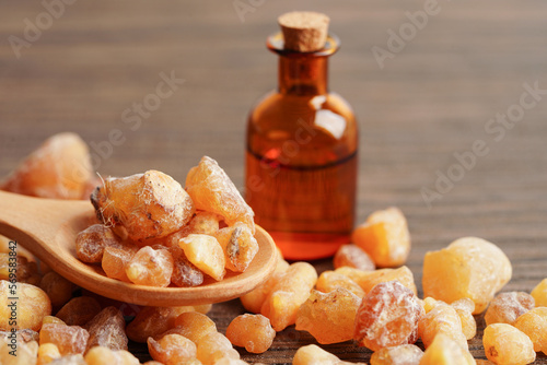 Fotografia Frankincense or olibanum aromatic resin used in incense and perfumes