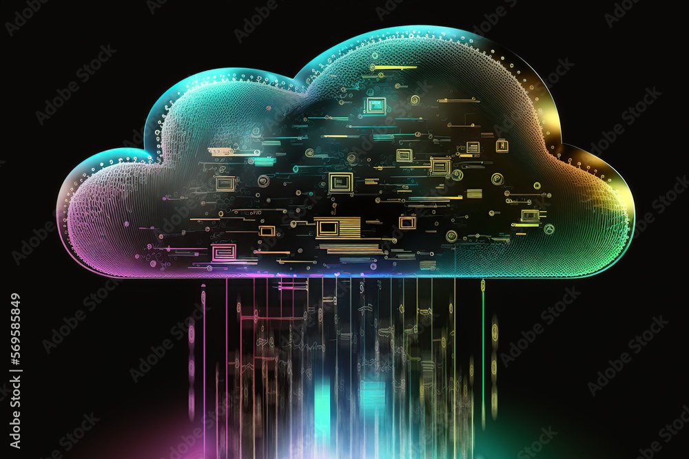 Cloud computing concept. Abstract cloud connection technology background. Generative ai. Cloud computing concept. Abstract cloud connection technology background. Generative ai.