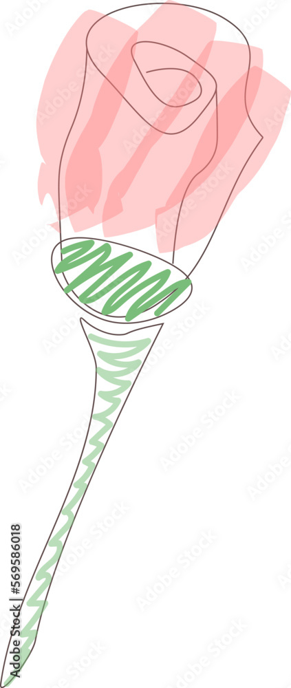 Fine brushstroke rose flower Fine brushstroke rose flower