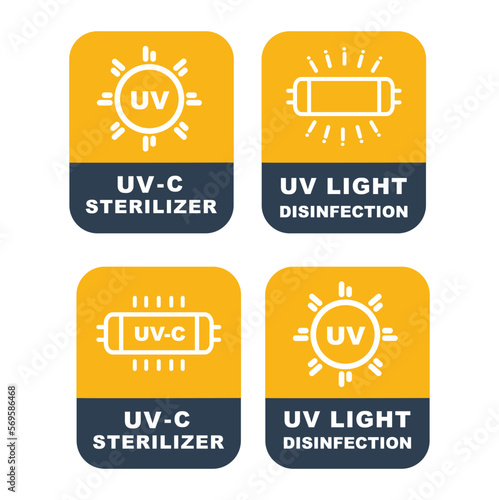 UV light sterilization, icon ,vector, sticker, label, sign.