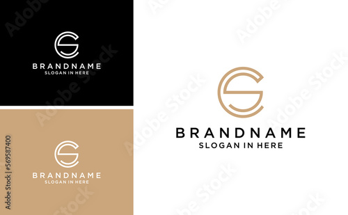 initial CS or SC letter illustration monogram vector logo template 