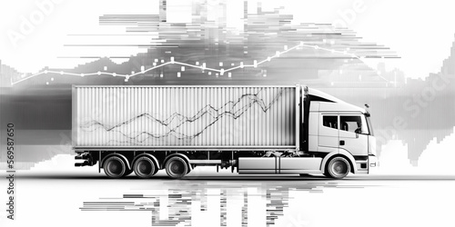 Ecommerce Truck Logistics Data Analysis Illustration. Generative AI