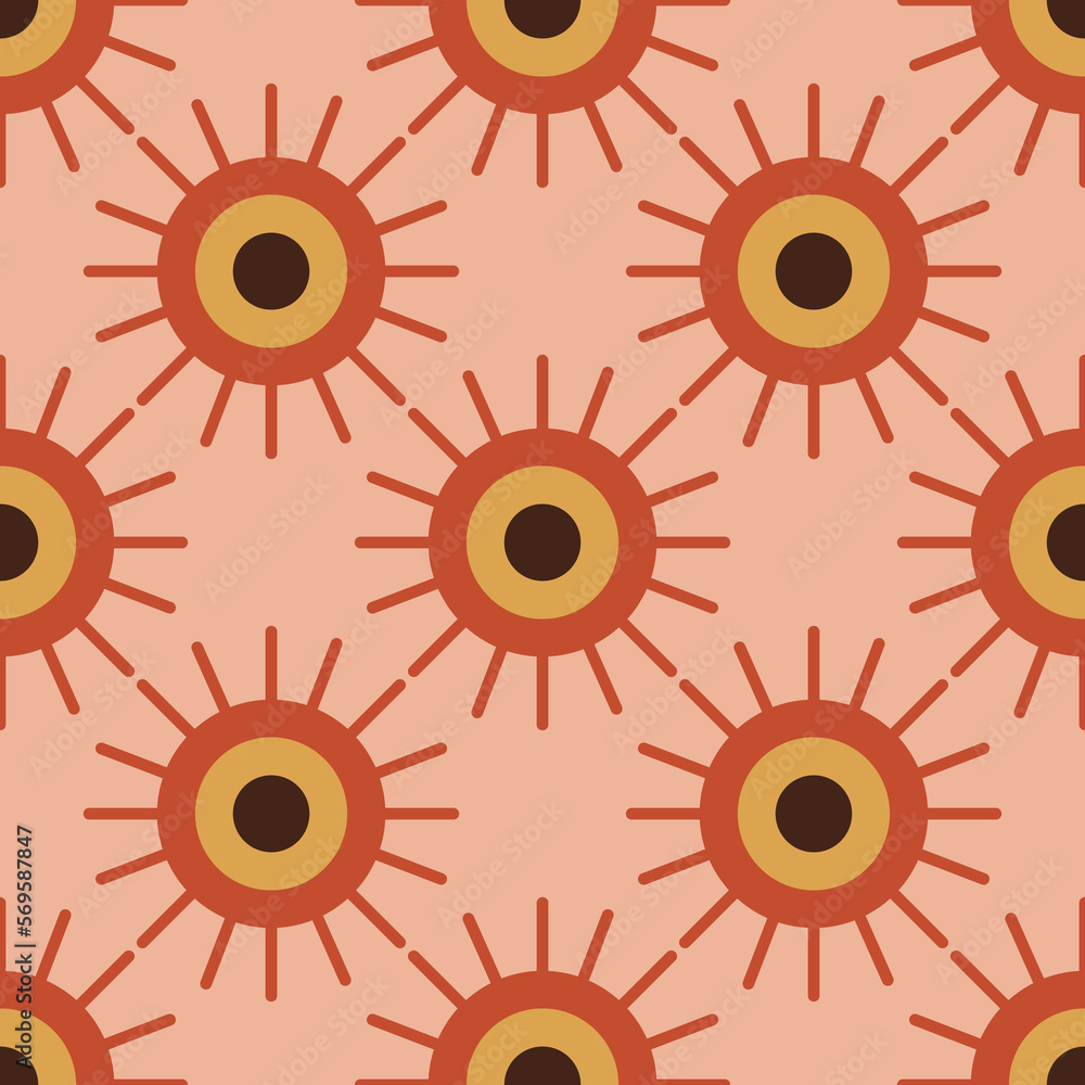 Retro 70s seamless pattern. Mid Century pattern. Retro 70s seamless pattern. Mid Century pattern.