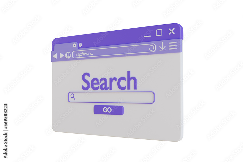 Browser Search 3d illustration Browser Search 3d illustration