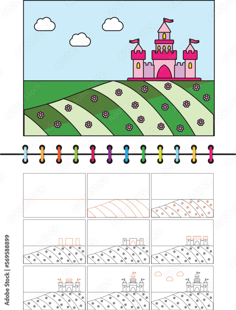 How to draw landscape. Landscape drawing tutorials for kids. Art ...