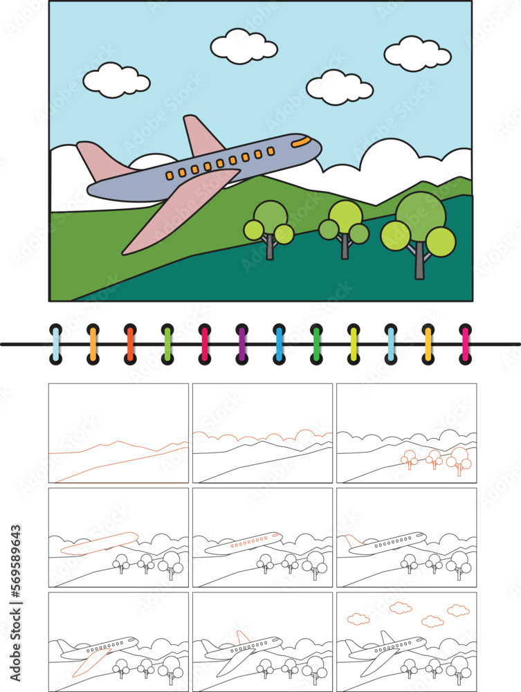 How to draw landscape. Landscape drawing tutorials for kids. Art ...