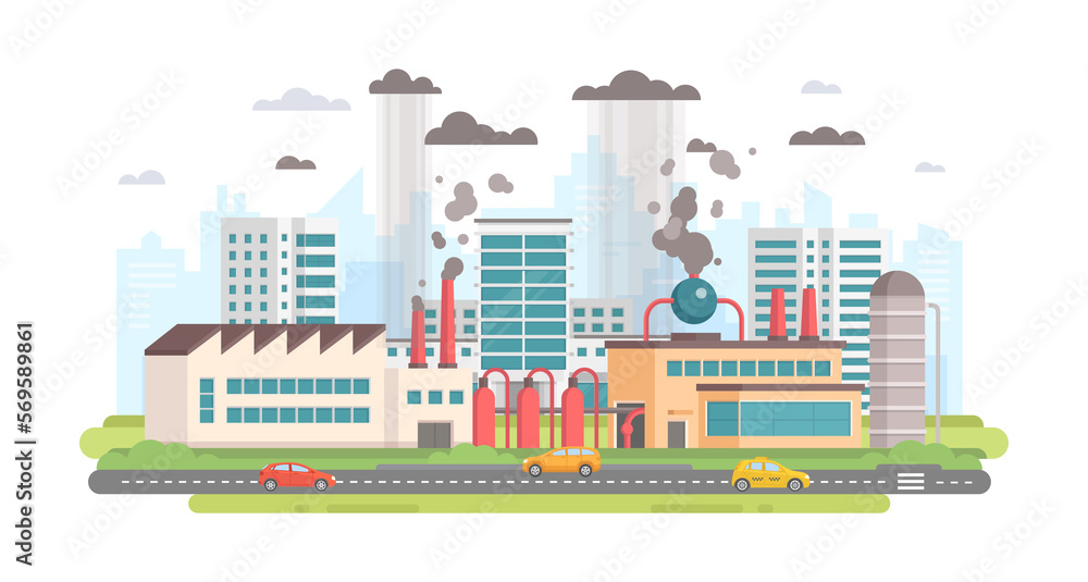 Fototapeta premium Stop air pollution - modern flat design style illustration