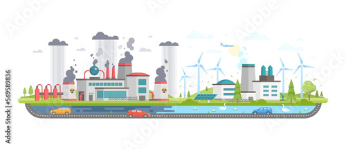 Say no to pollution - modern flat design style illustration