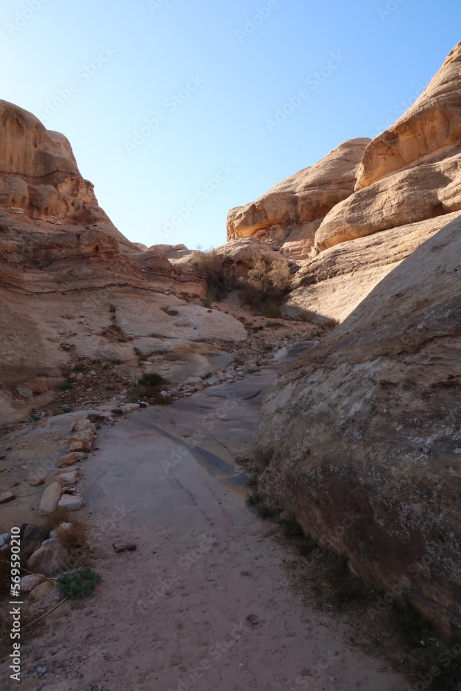 The al madras trail, famous film set in Petra, Jordan