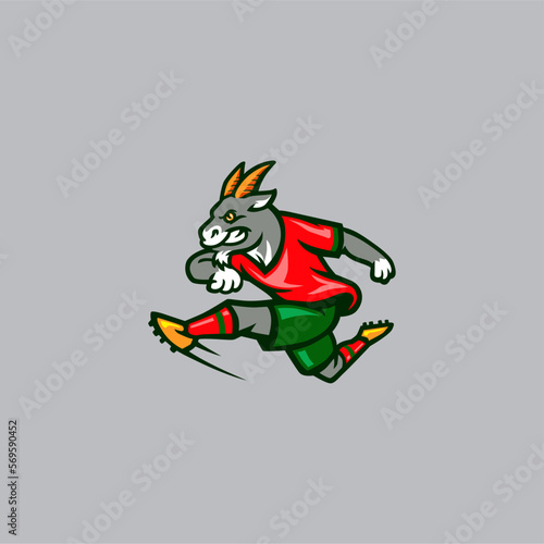illustration of a Running Goat