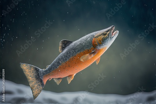 Arctic char Floating in the air, Generative AI