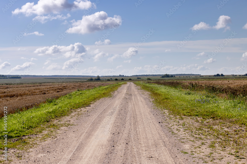 Unpaved highway in rural areas