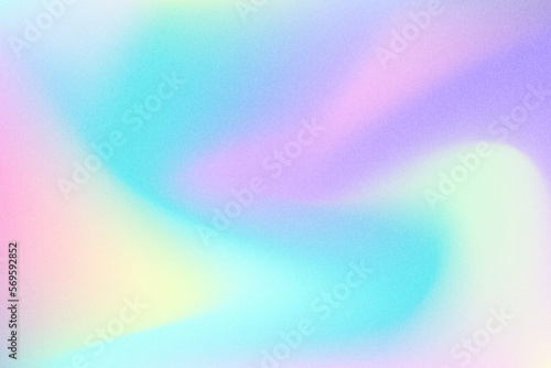 Y2k girly blurred noisy gradient background. Fluid cool holographic gradient poster for wall art, presentation or landing page. Modern iridescent wallpaper design tempate. Vector illustration