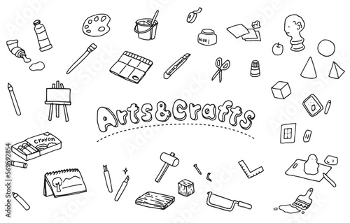 美術図工イラスト（線のみ）