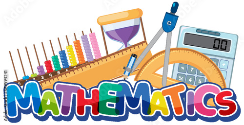 Math time text banner with math element