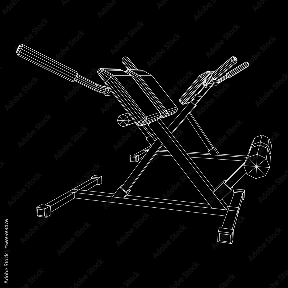 Modern exercise machine for the back and abs. Hyperextension simulator. Modern exercise machine for the back and abs. Hyperextension simulator.