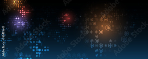 Quantum processing. Deep learning artificial intelligence. Future new technology  for business or science presentation