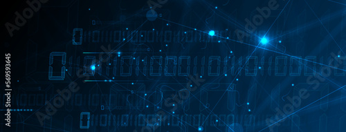 Quantum processing. Deep learning artificial intelligence. Future new technology  for business or science presentation