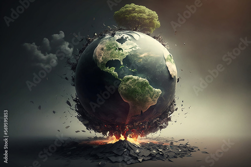 Save the earth. Earth Pollution. We have to save the earth. Earth Burning. Generative AI.