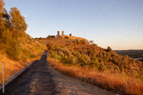 Ruins of the castle of Montemor o Novo, district of Evora, Portugal photo