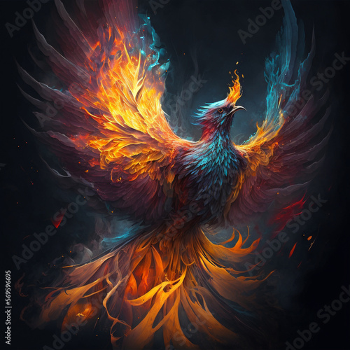 Phoenix flames AI generated image 