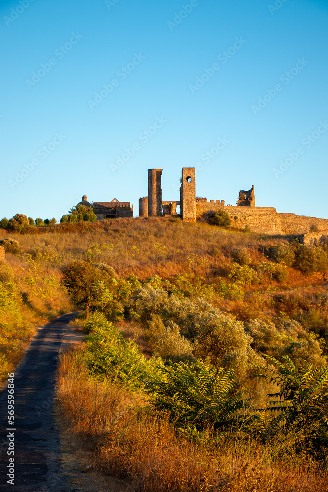 Ruins of the castle of Montemor o Novo, district of Evora, Portugal