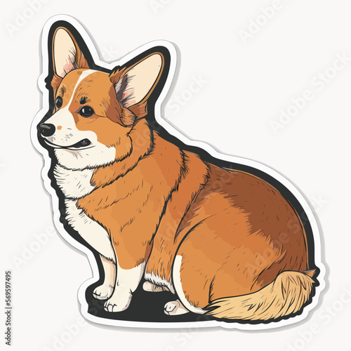 A Cute Corgi. Editable Vector Illustration