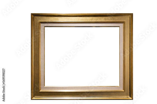  Blank wood frame image frame gold leaf with exposed fabric matt. The frame has no content in it. Lighting above, add your own picture or graphic the size is width 17.8 inches by 15.3 inches high