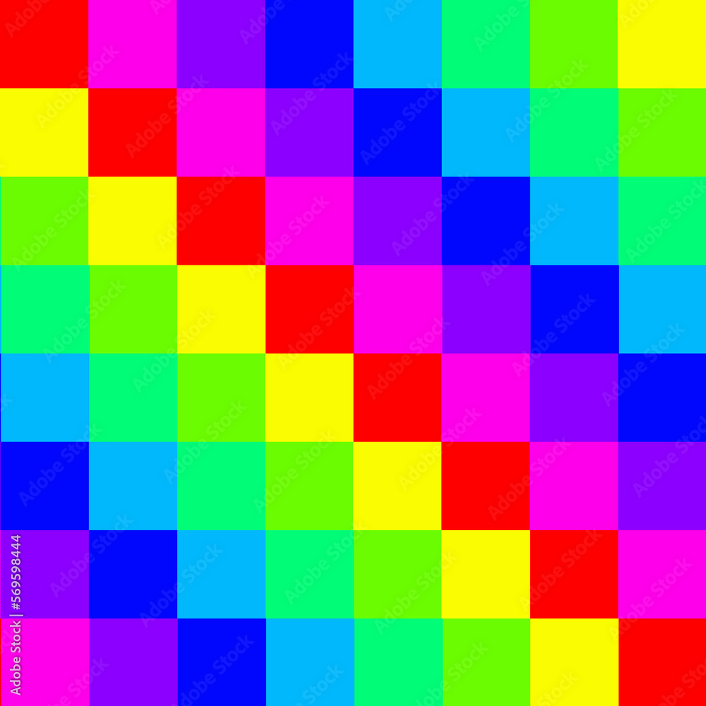 Yellow squares, red, pink, purple, blue, blue, green, rainbow colors. multi colored squares beautifully arranged Modern idea for a bright, fun, party, feast, new year feel background pattern. Yellow squares, red, pink, purple, blue, blue, green, rainbow colors. multi colored squares beautifully arranged Modern idea for a bright, fun, party, feast, new year feel background pattern.