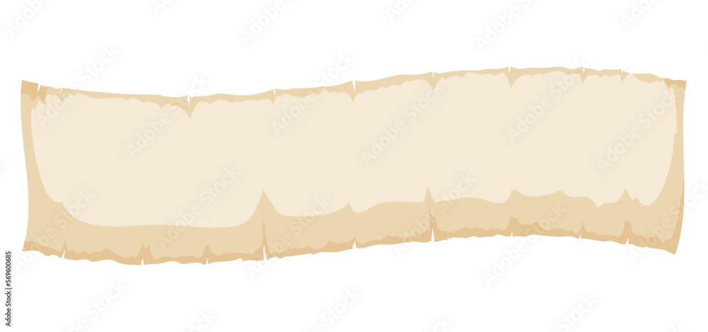 Ancient scroll template with wave movement over white background, Vector illustration