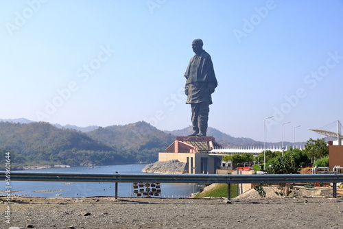 Statue of Unity aerial view taken at Narmada, Gujarat, India