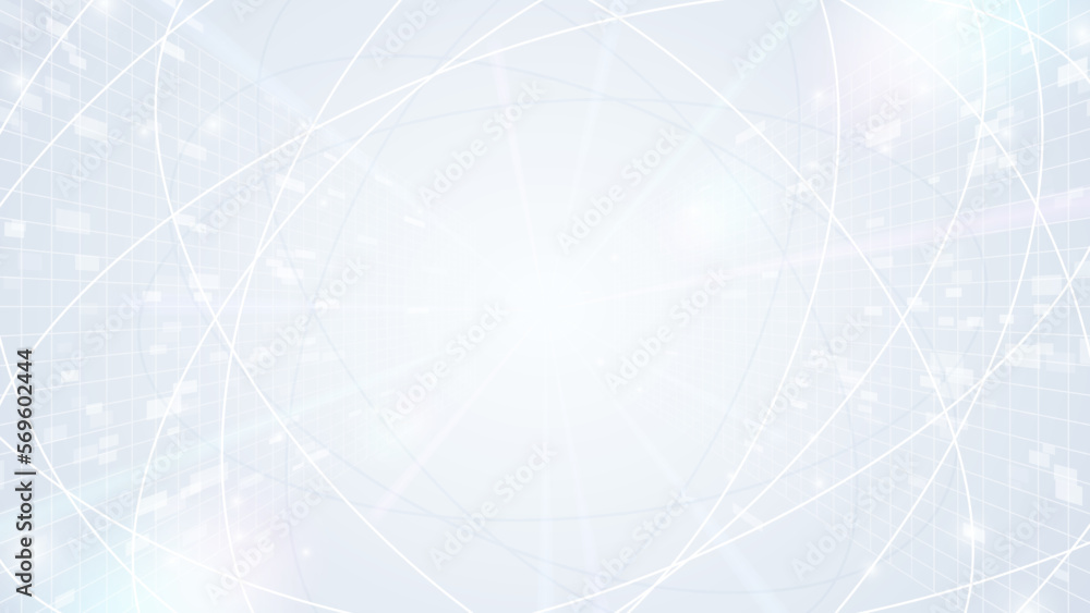 デジタル空間をイメージした背景イラスト_ビジネス風_16:9