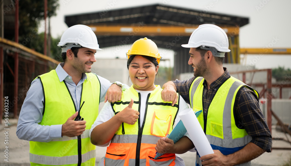 Architect portrait construction supervisor and construction engineer working on a construction project Architect portrait construction supervisor and construction engineer working on a construction project
