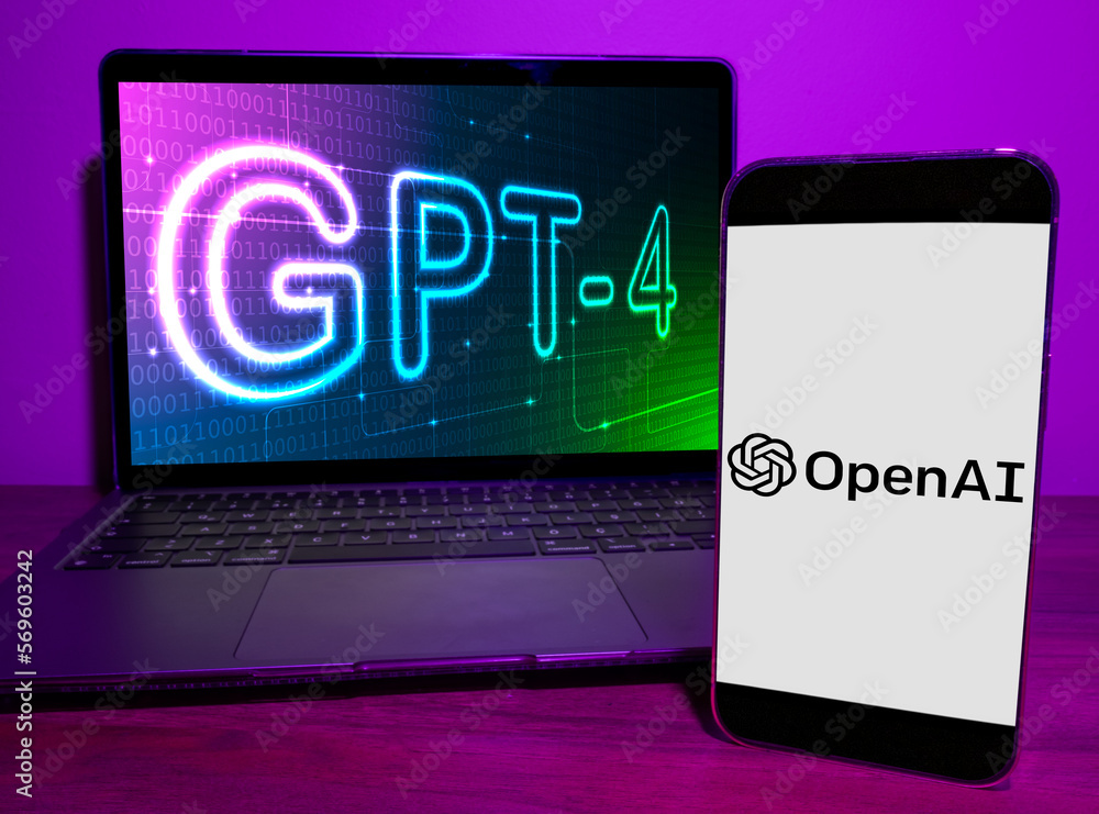 Chat Gpt 4 Logo on PC Screen, Openai Logo Mobile on Screen. Istanbul ...