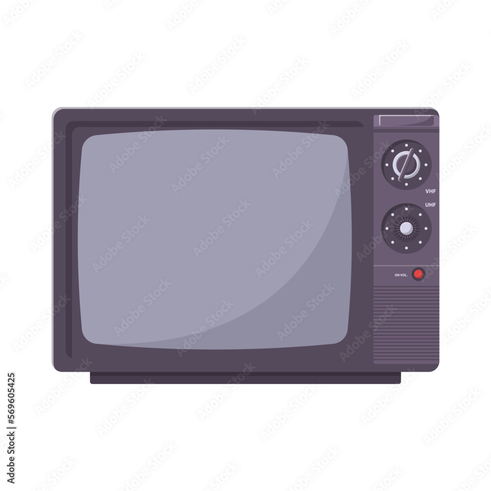 Retro TV Flat Illustration. Clean Icon Design Element on Isolated White Background Retro TV Flat Illustration. Clean Icon Design Element on Isolated White Background