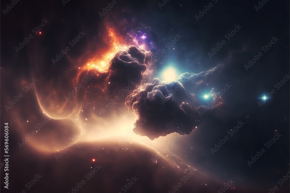 Nebula, Galaxy, Gas Cloud, Space, Abstract. Nebula, Galaxy, Gas Cloud, Space, Abstract.