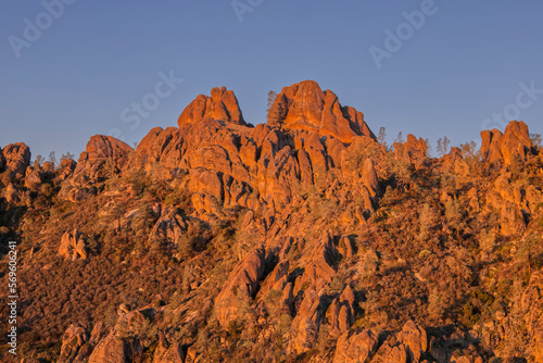 Pinnacles National Park Rock Formations During Morning Golden Hour