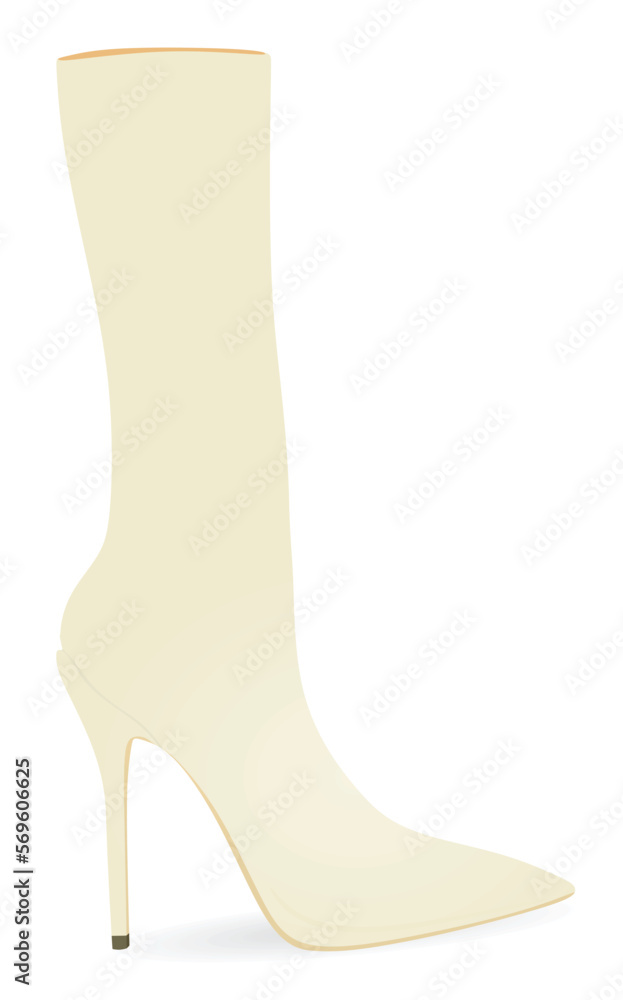 Women long boot. high heel. vector illustration Women long boot. high heel. vector illustration
