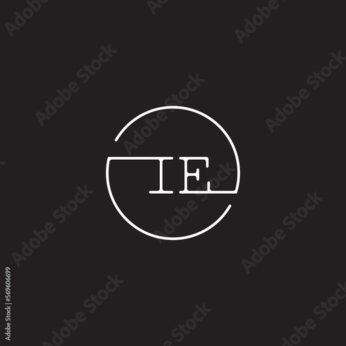 IE circle line initial modern concept logo design isolated for inspirations photo