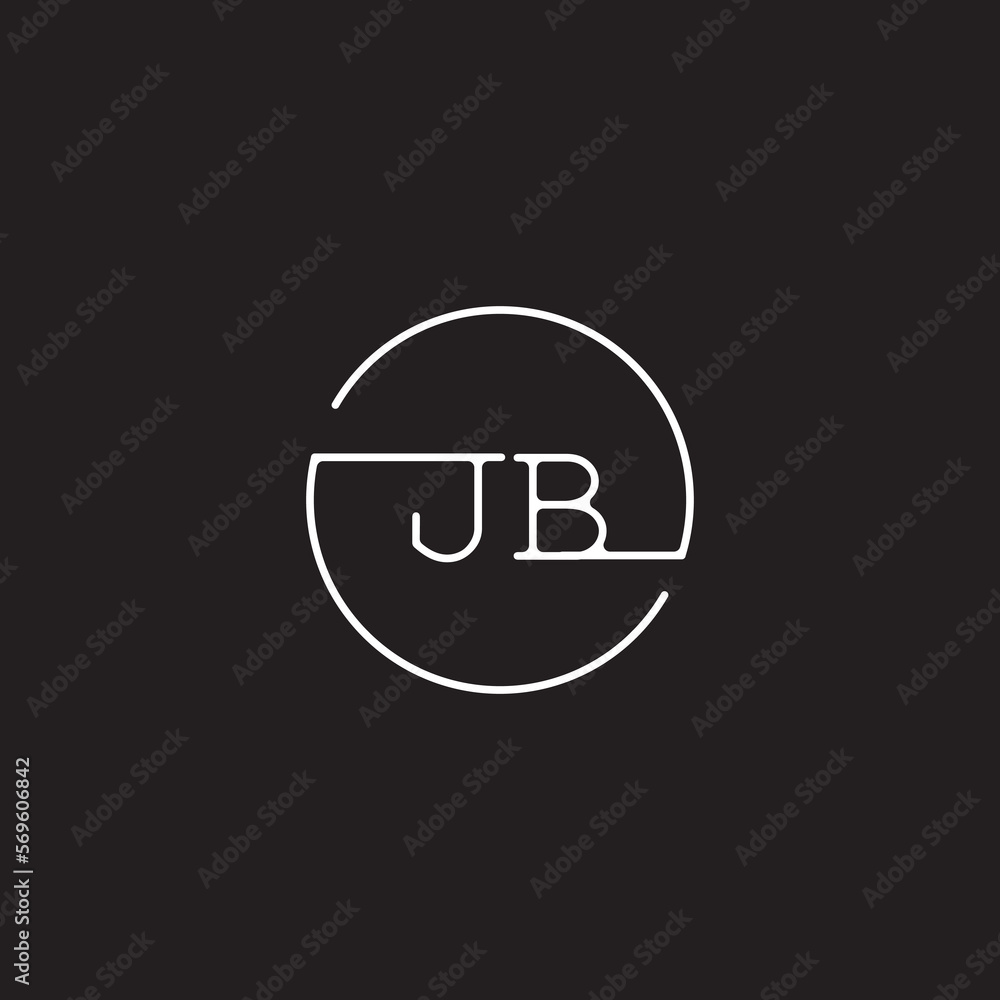 JB circle line initial modern concept logo design isolated for ...