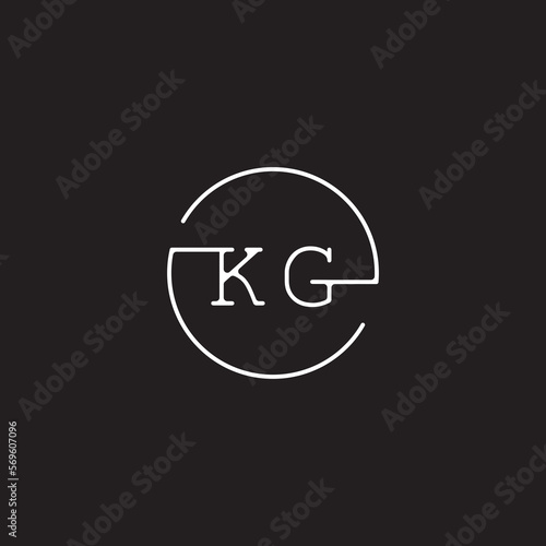 KG circle line initial modern concept logo design isolated for inspirations