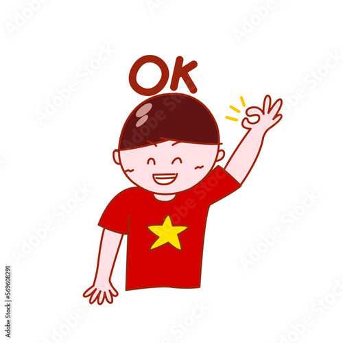 An Information Technology guy displays an okay symbol. hero and cheerful Information Technology guy with a bright t-shirt and a beaming smile. A powerful guy with an upbeat attitude. A pleasant guy.
